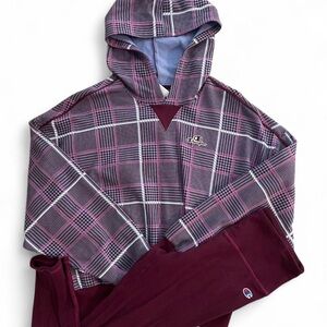 Champion Plaid Hoodie and Pants Set
